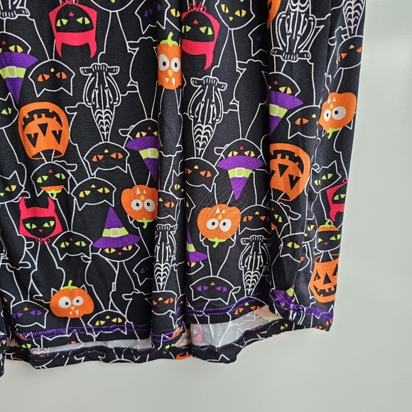 Way To Celebrate Halloween Sleep Shirt Black Cats Pumpkins Stretchy 2XL/3XL - Picture 4 of 7